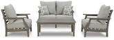 J&M Furniture - Ashley Furniture - Visola Outdoor Loveseat, 2 Lounge Chairs and Coffee Table - Outdoor Loveseat, 2 Lounge Chairs and Coffee Table - P802P1
